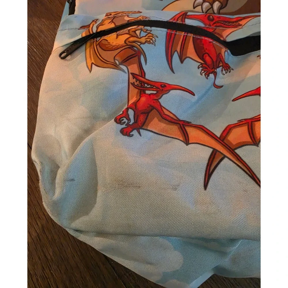 Space Junk Jetpack T-Rex Dinosaur Backpack Blue Pterodactyl School Bag